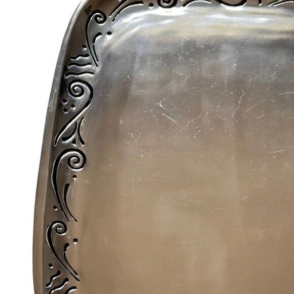 Vintage Lenox Spyro Handcrafted Serving Tray Intricate Scrollwork Design - Picture 10 of 10